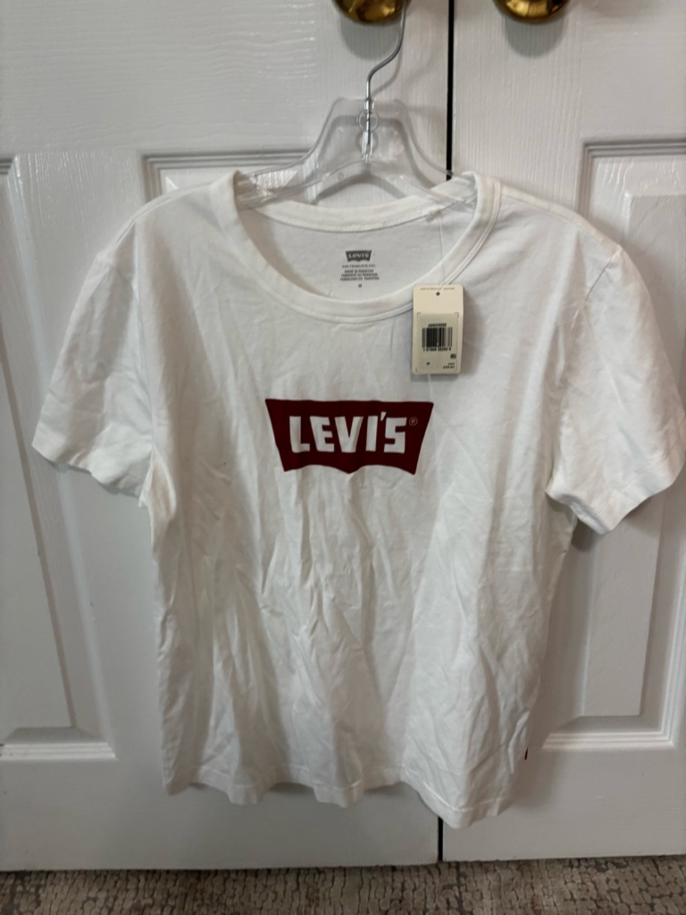 NWT Levi's White Tee with Red Logo Womens M